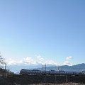 写真: 冬枯れの甚六桜のもとを行くE351系特急スーパーあずさ号