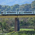 磐越西線 一の戸橋梁を渡るローカル列車