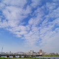 写真: 天を埋める勢いの高層雲と京成電車