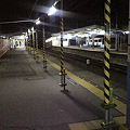 写真: 清水公園駅到着。暗くて怖ぁい。