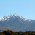 写真: 初冠雪の赤岳と阿弥陀岳