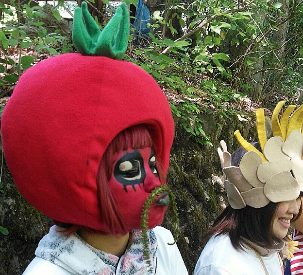 写真: プチトマト人間の草ひげ
