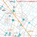 写真: 古井町の2014年の人身事故発生分布図