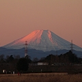 写真: 朝焼けの富士