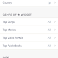 写真: iTunes Store等のランキングを表示する「Top Chart Widget」No - 3：設定アプリ（設定項目）