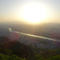 写真: 岐阜公園：展望レストランの展望台から見た、夕暮れ時の景色 - 29（長良川）