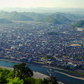 写真: 岐阜城天守閣から見た景色のミニチュアライズ - 2（長良川方面）