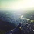 写真: 岐阜城天守閣から見た景色のミニチュアライズ - 6（長良川方面、フィルター有り）