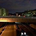 写真: 夜の中央道と交差する県道195道 - 2