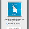 写真: デスクトップに猫の写真付きカレンダーを表示するMacアプリ「Cal Cat」- 5：バージョン情報等