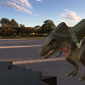 写真: 3Dモデル共有サービス「Sketchfab」公式アプリ - 53：3DモデルをAR！（ロケットランチャーを装備したティラノサウルス）