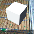 写真: 立方体などの3DオブジェクトをAR表示できる「OkeruAR」 - 12：立方体（明暗調整、明るさ最大）