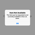iOS 11：USのApp Storeにアプリがない時表示されるアラート