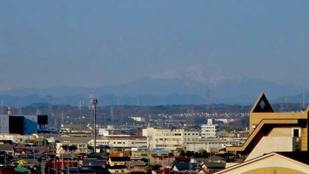 写真: 県営岩崎住宅から見た御嶽山（2018年3月12日） - 1