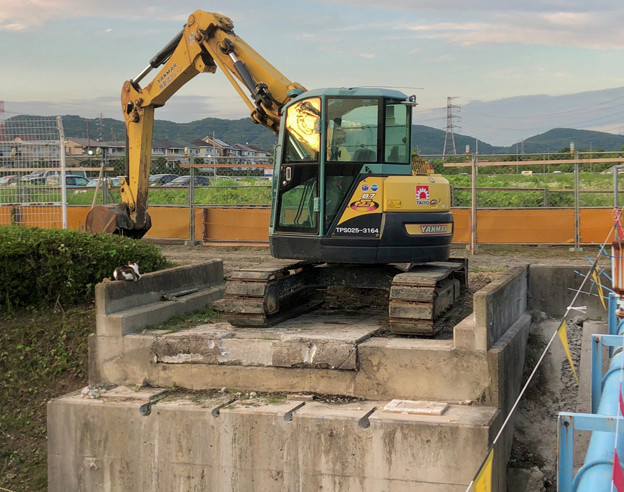 写真: 桃花台線の旧車両基地進入高架撤去工事（2018年6月18日）：反対側の撤去も開始 - 5