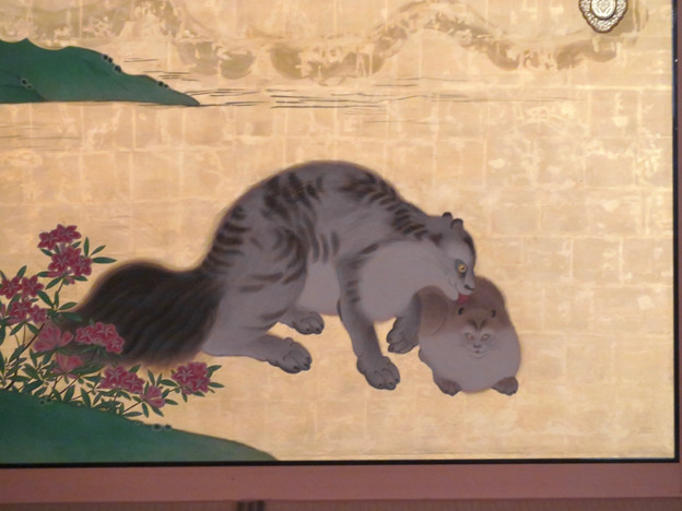 写真: 名古屋城本丸御殿 - 7：障子に描かれたジャコウネコ