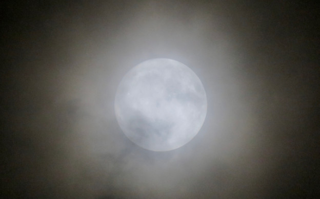 写真: 薄曇りの中秋の満月（2018年9月24日） - 1