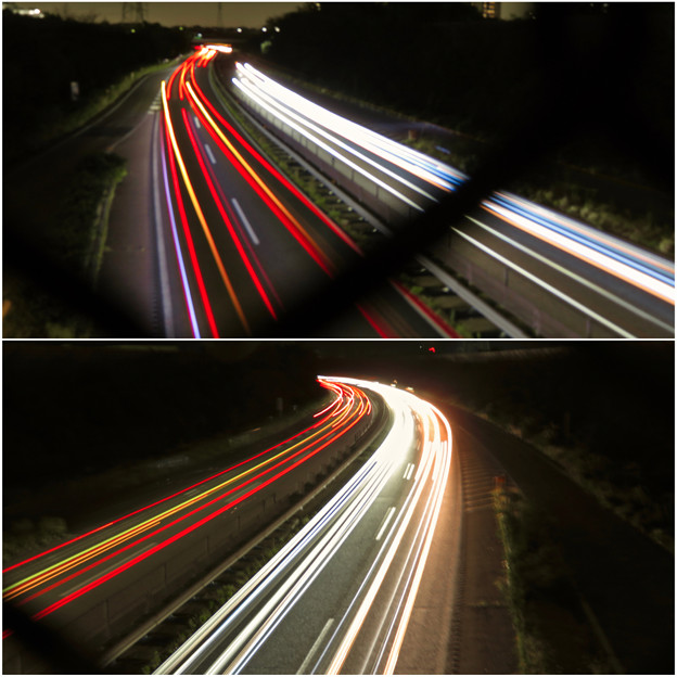中央道を走る車の光跡（SX730HSで撮影、8秒、F4.5、ISO 80）- 6