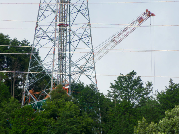写真: 尾張白山に建設中のリニア中央新幹線関連の送電線鉄塔 - 3