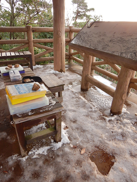 写真: 雪が残る弥勒山山頂の展望台 - 1