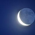 写真: 明け方の月と星々 (2011/10/24)