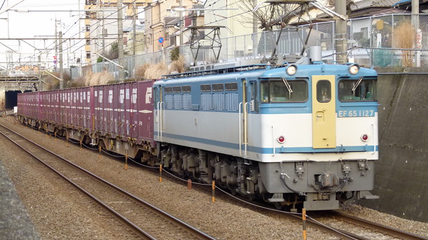 写真: 武蔵野線　EF65 コンテナ貨物