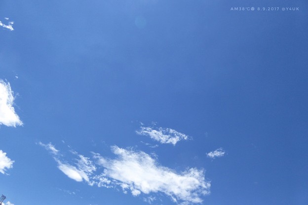 38℃ 11:51のみ貴重な夏空 〜嘘の様なBlue(precious)Sky
