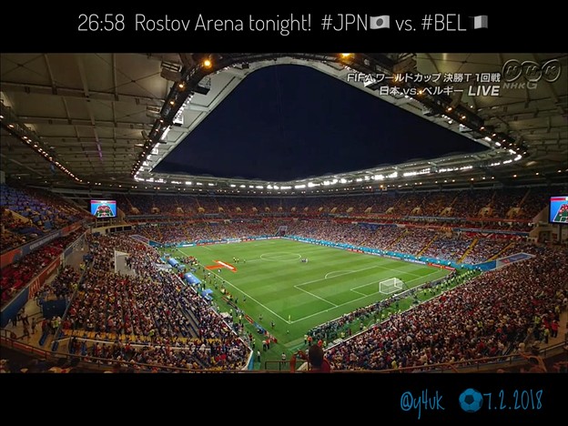 26:58 “Rostov Arena” tonight! #JPN vs. #BEL〜初の涼しい観やすい夜試合☆美しく大きいスタジアム景色☆ロシア夜空の下でドラマが生まれた☆素晴らしい日本代表の闘い