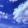 15:19_5.15旅先その2.暑い“なつぞら”5月の空じゃない青空と雲、街灯ビルも私も朦朧〜美味しい雲もくもくも〜5月の爽やか空じゃないcloud hotdaysすでに夏〜旅の始まり〜Filmモード