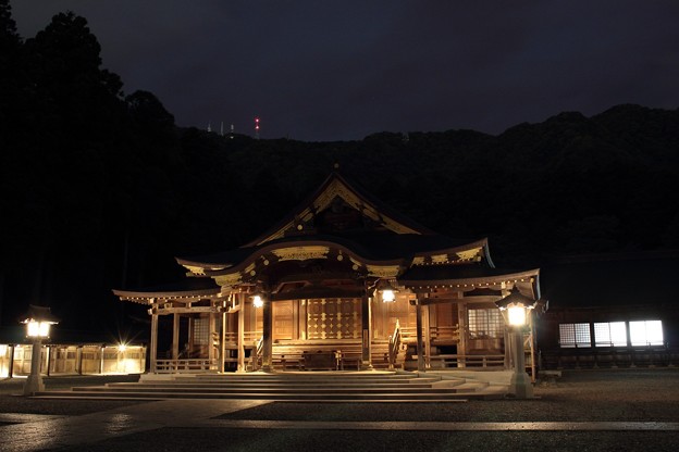 夜の弥彦神社