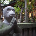 写真: 東京「入谷」小野照崎神社 富士塚 狛猿 右