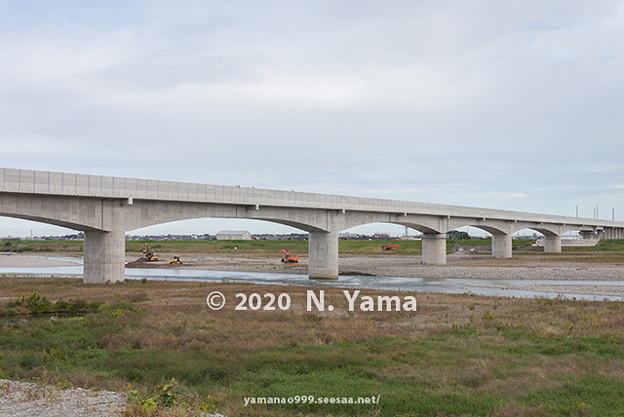 2020年10月10日、北陸新幹線 手取川橋梁