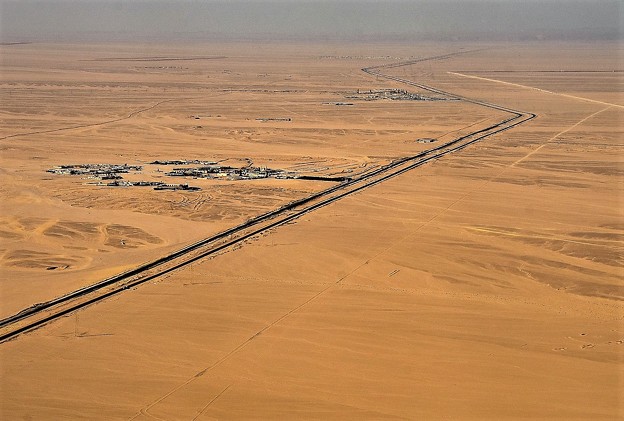 写真: 砂漠のハイウェイ