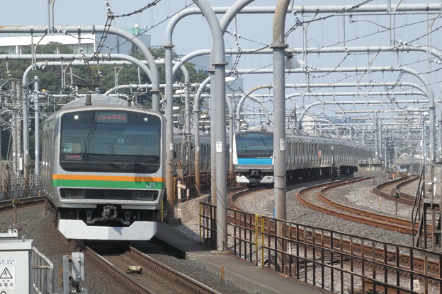 写真: 南北に東京を貫く電車…赤羽駅ホーム（１）