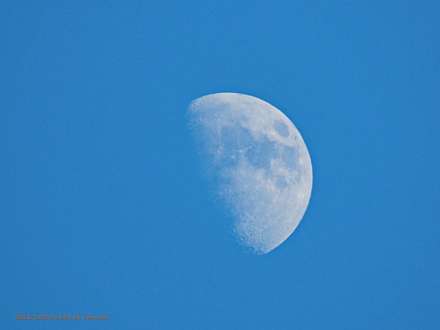 写真: 青空に浮かぶ月
