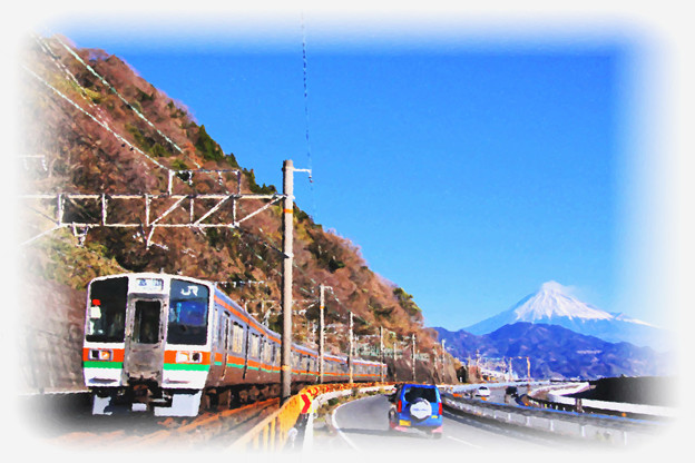 写真: 東海道本線 由比-興津 211系普通列車