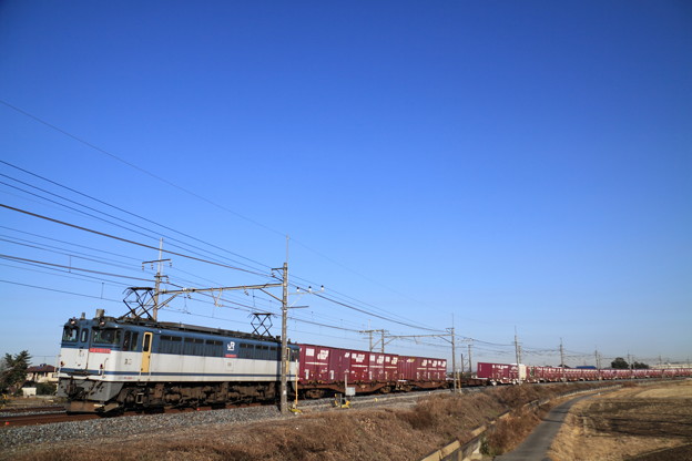 写真: 東北本線 東鷲宮−栗橋 貨物列車