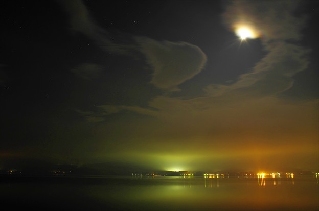 写真: ２０１５富士山麓・夏６５「山中湖」さそり座・土星・月