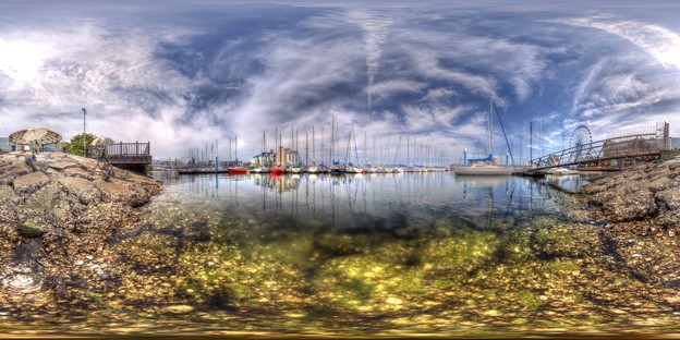 写真: 清水港　日の出マリンパーク 360度パノラマ写真　HDR
