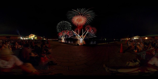 写真: 2014年8月3日　清水みなと祭り　海上花火大会 360度パノラマ写真