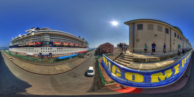写真: 清水港　日の出埠頭　セレブリティミレニアム寄港 360度パノラマ写真(1) HDR