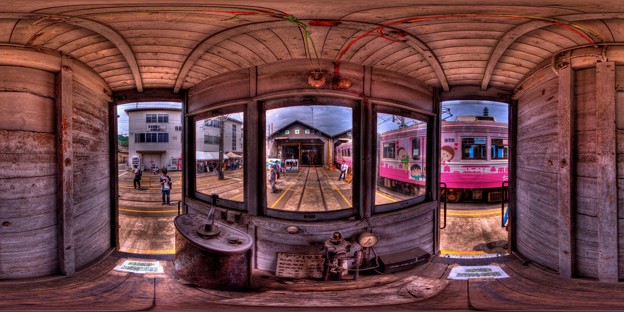写真: 静岡鉄道 電動貨車”デワ１”運転台 360度パノラマ写真 HDR
