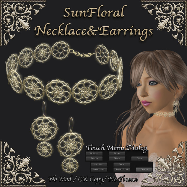 *Miroku*SunFloaralNecklace&amp;Earrings