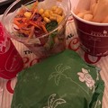 Photos: コッドフィッシュバーガーセットとカップサラダ。