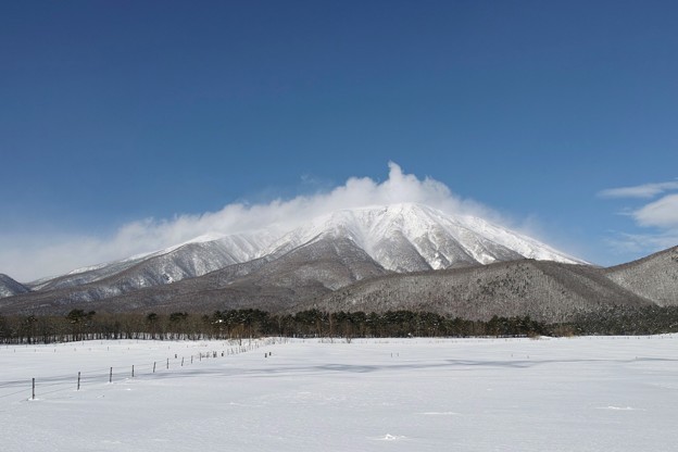 写真: ０８．春小谷付近から見た真冬の岩手山