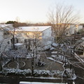 写真: 朝日に輝く雪景色