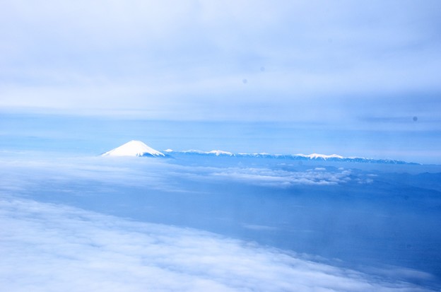 写真00004　茅ヶ崎付近沖合からの富士と南アルプス゛