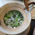 写真: らー麺 天心 焼海老つけ麺 割りスープ