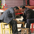 写真: チェスに興じるふたり