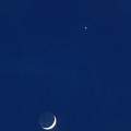 写真: 月と金星　中望遠にて